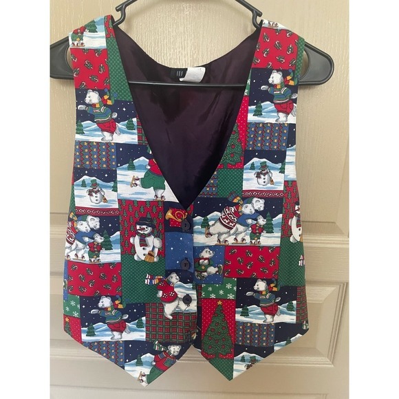 111 main Other - VINTAGE polar bear Christmas Vest